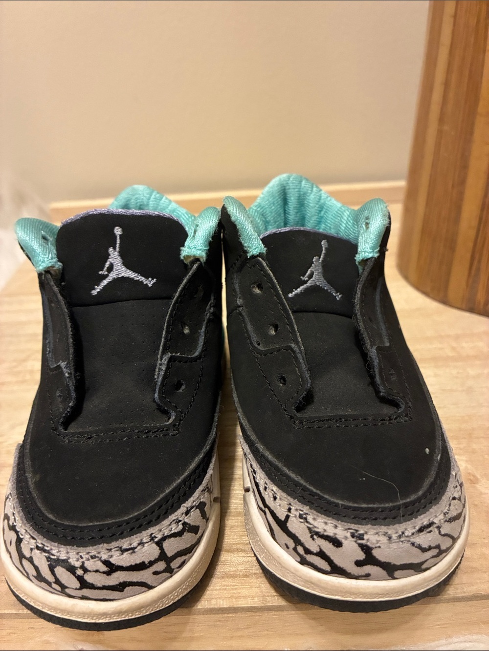 Nike Jordan Kids Black & Teal High-Top Sneakers - Picture 2 of 5